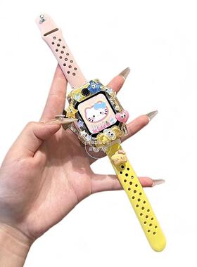 适用于小天才电话手表表带Z10/Z9/Z8可爱喵z5a/z6s/z7s网洞硅胶z