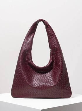 Retro Artificial Woven Leather Shoulder Bag, Women