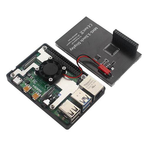 树莓派3.5寸触摸屏 带散热风扇Raspberry Pi LCD显示屏支持Pi 4B