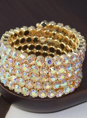 European and American open-ended Rhinestone Bracelet multi