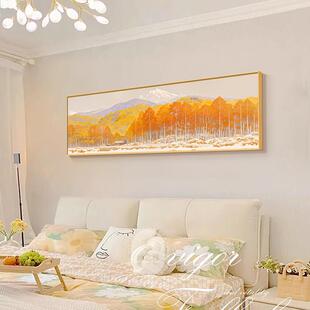 野地美树子客厅装饰画2025新款大白墙沙发背景挂画治愈系风景壁画