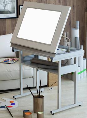 带光源LED拷贝台桌画画桌绘画桌摹台透临写台复图写绘OBX台桌