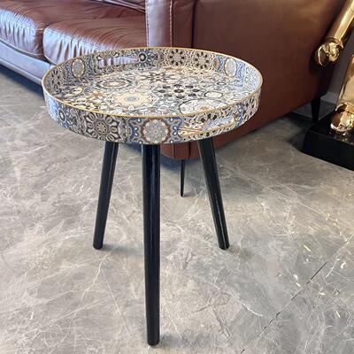 小边桌带可拆卸的三根40厘米木腿波西米亚风格的咖啡桌茶户外茶几