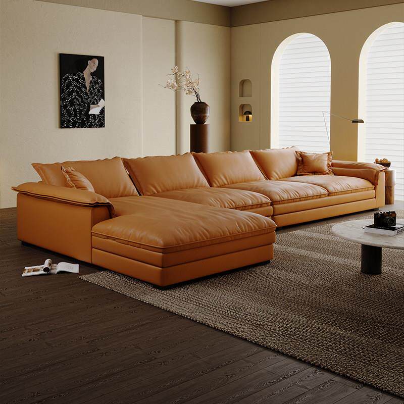 意式极简帆船贵妃沙发现代轻奢大小户型客厅超宽大坐深猫抓皮沙发