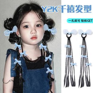 儿童编发彩绳小女孩扎脏脏辫头绳七彩丝带头饰女童发绳编头发发饰