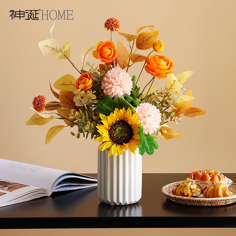 高档假花仿真花客厅摆设创意家居餐桌花摆花装饰花艺摆件轻奢花束