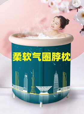 GZ6M泡澡桶成人全身家用浴桶大人洗澡桶儿童洗澡桶便携折叠充气坐