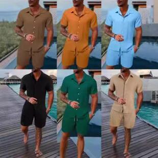 2026 Summer Mens Casual Loose ShortSleeve Shirt and Shorts