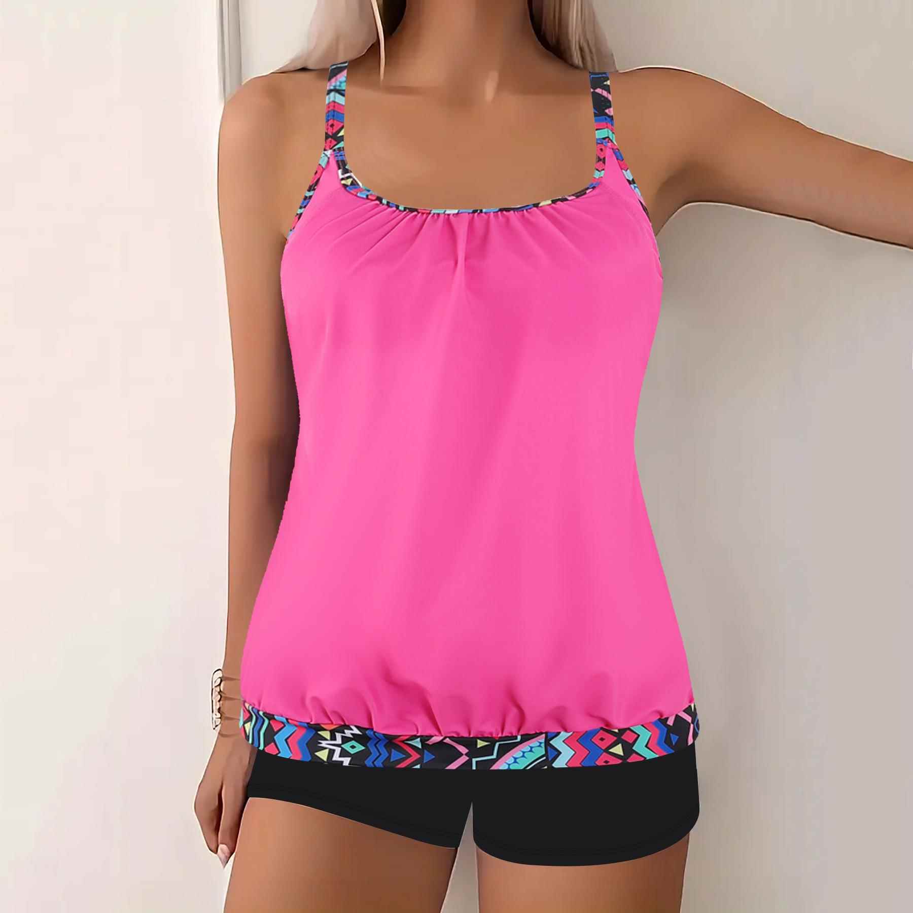 tankini swimsuit boxer print leopard size large piece one