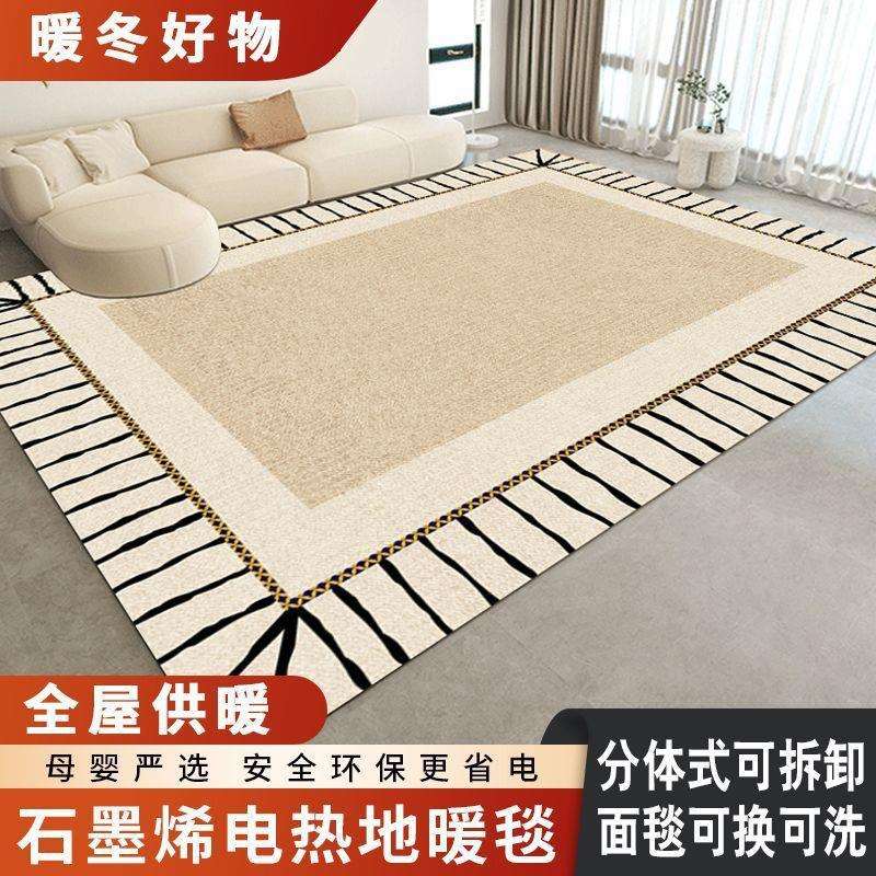 分体式石墨烯加热地毯客厅家用地暖垫电热地毯可拆洗移动发热垫