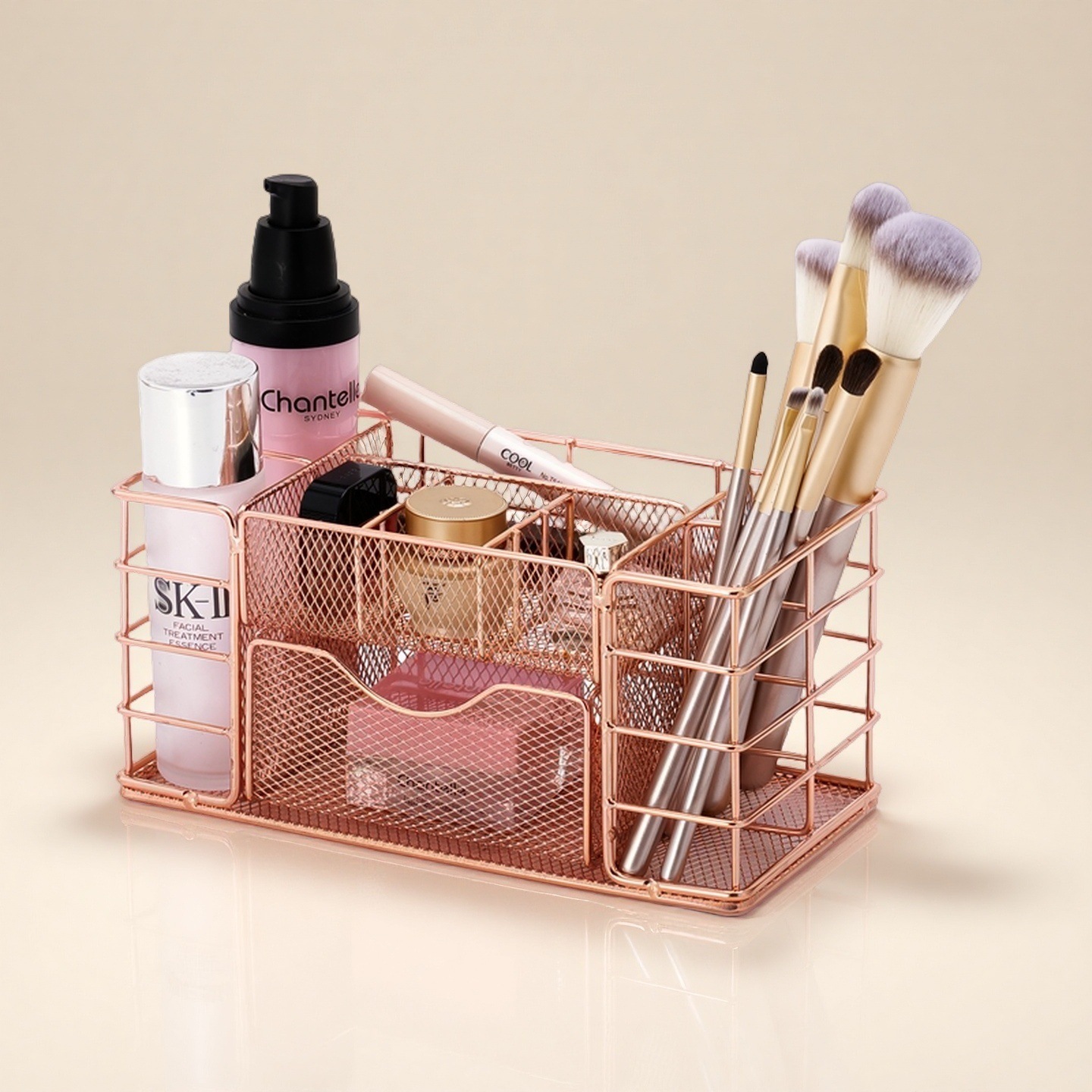 化妆品北欧桌面分隔金属文件框