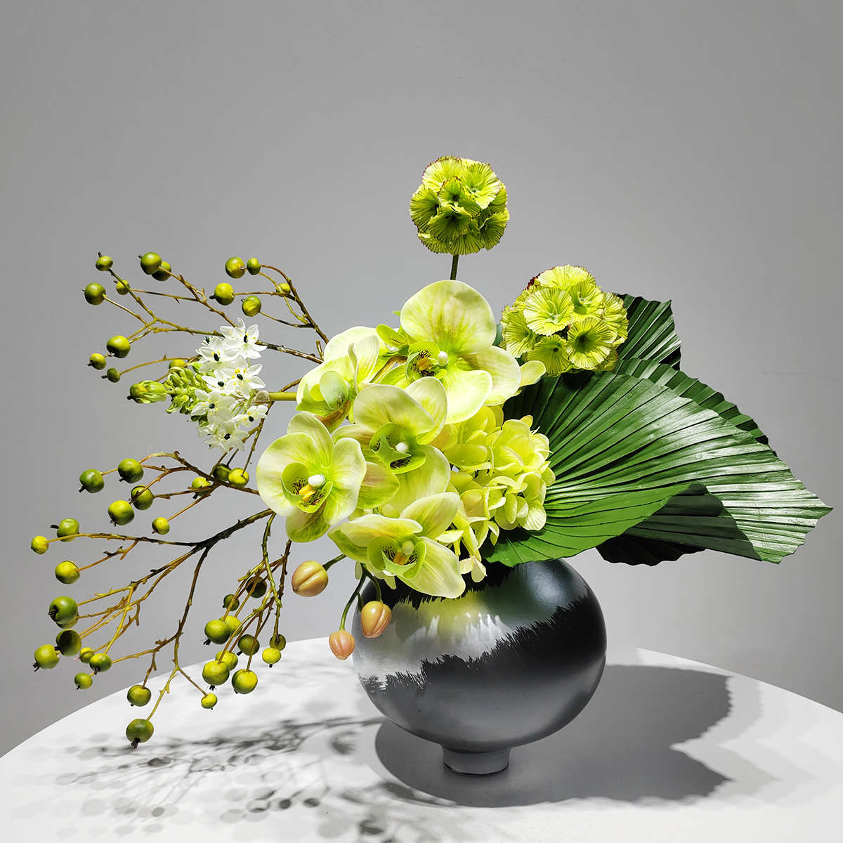 新中式创意仿真花艺摆件酒店样板间玄关茶几餐桌绿植假花摆设软装