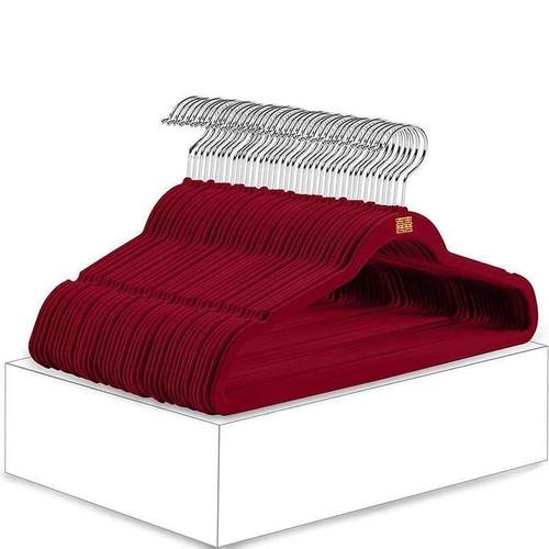 衣架结婚专用一对陪嫁红色婚礼家用挂衣架植绒防滑无痕防肩角卧室