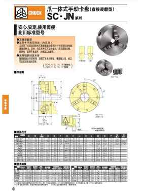 日本北川 KITAGAWA SC-4 爪一体式手动卡盘