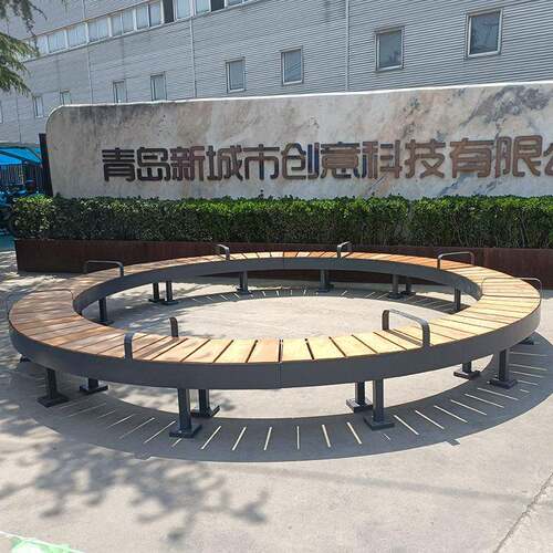 户外围树椅防腐木树池坐凳创意圆形商场小区学校公园庭院景观排