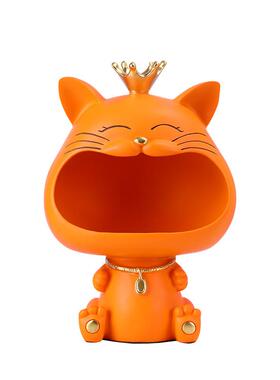 大号创意钥匙收纳大嘴猫摆件现代简约家居玄关装饰品实用结婚礼品