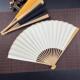 中国风双面绢布水磨玉竹折扇布面扇子空白洒金书画 画绢扇汉服折