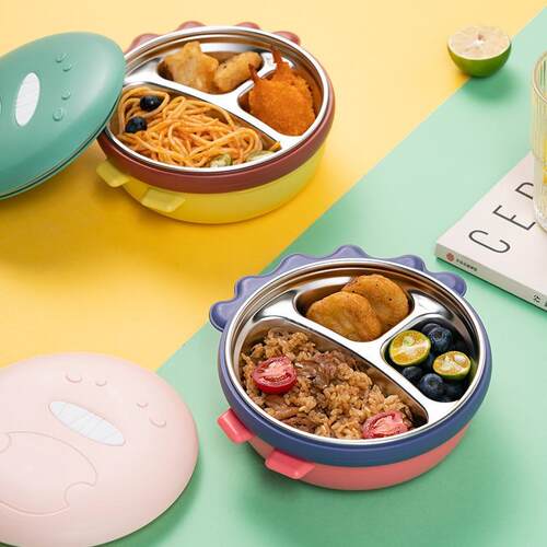 Cute Cartoon Dinosaur Children's Insulated Lunch Box Set - S