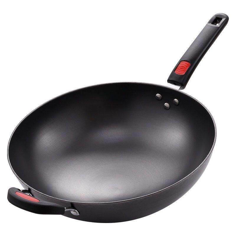 凹面电磁炉专用锅商用电磁炉锅凹型手柄铁锅圆底锅不锈不粘通用型