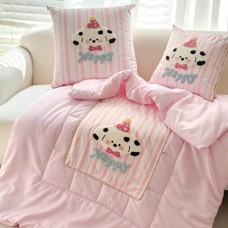 可爱毛巾绣抱枕被子两用二合一午睡毯子2025新款枕头被车载靠枕,居家布艺,抱枕被,淘宝优惠券,粉丝福利购,淘宝优惠卷