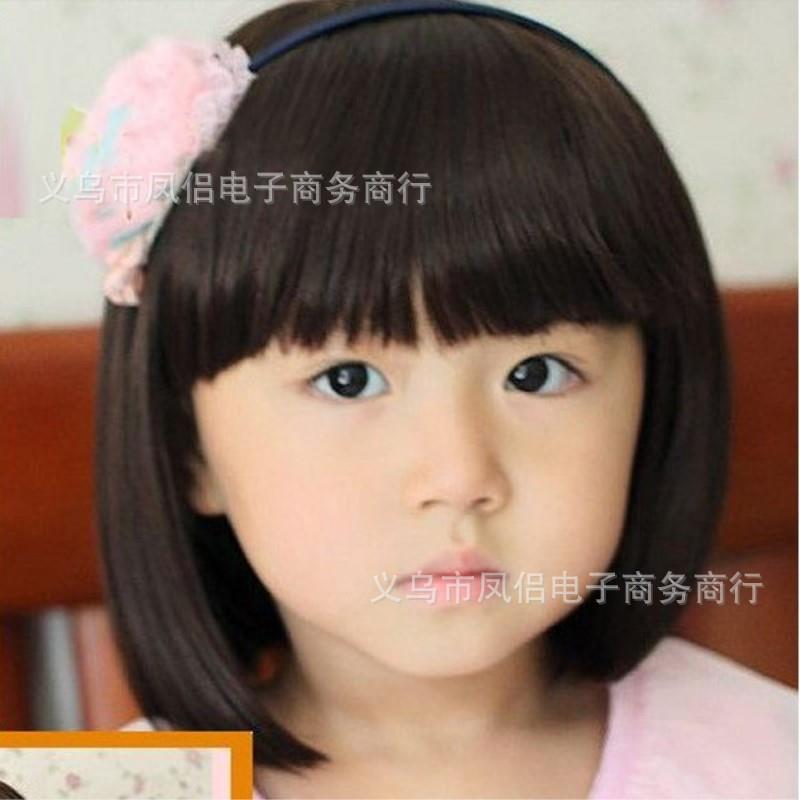 新款直销短直发女孩短发长BOBO头波波头儿童假发女小孩子假头发套