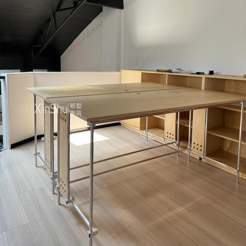 多人组合现代电脑桌极简书桌多功能办公桌海洋板金属工作桌子