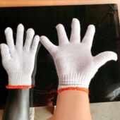 批发劳保手套 尼龙防护线手套防滑加厚针织耐磨干活 棉纱棉线手套