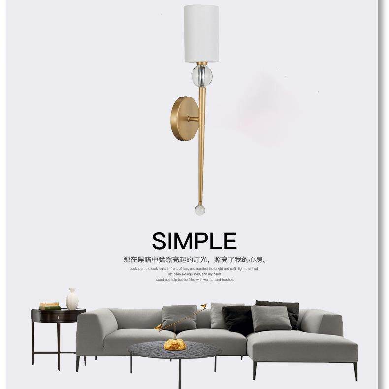 澳大利亚saa创意时尚轻奢壁灯客厅餐厅卧室过道楼梯金色水晶壁灯