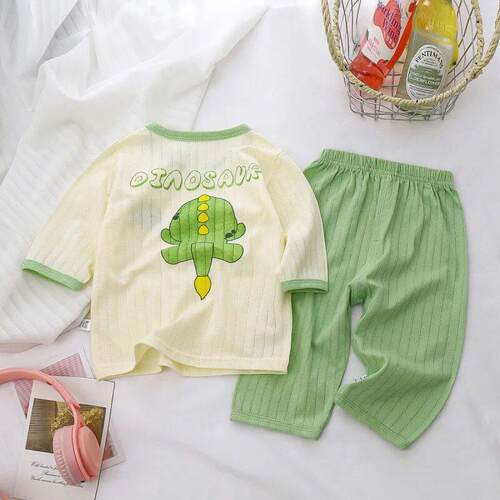Summer Baby Boys Girls Pajamas Sets Cartoon Dinosaur Nightwe