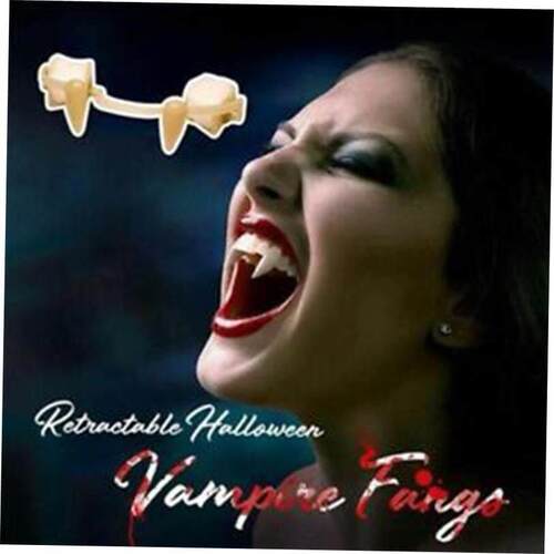 Halloween Fake Teeth Cosplay Vampire Fangs Retractable Teet