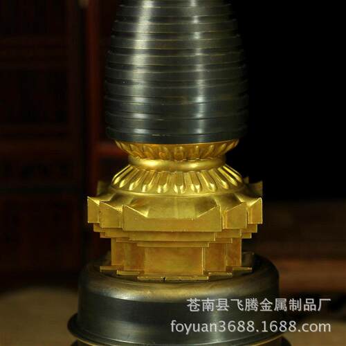 风格仿古纯铜莲花塔 舍利塔 嘎当塔 纯铜 做工精美 高30cm