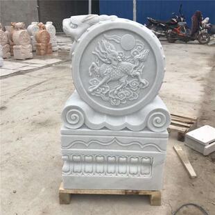 石雕门墩门墩抱鼓石一对汉白玉小象门墩别墅门口家用石鼓