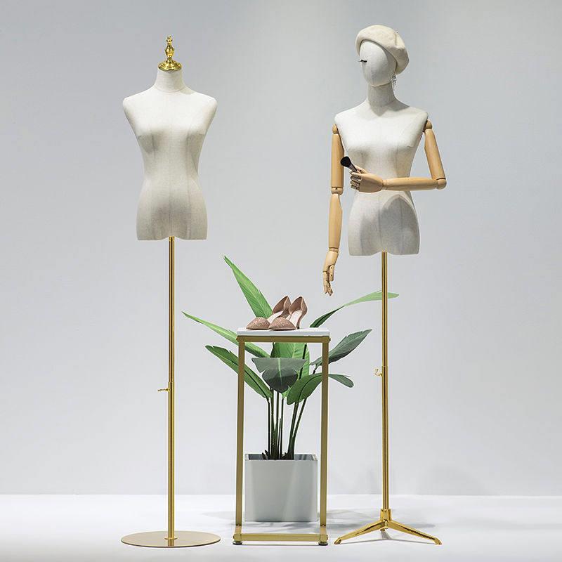 模特展示架女模特摆件服装店专用橱窗婚纱展示架韩版半身人台道具