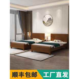 小户型硬板床1米2实木床一米宽的单人床90cm成人家用次卧床1.35米