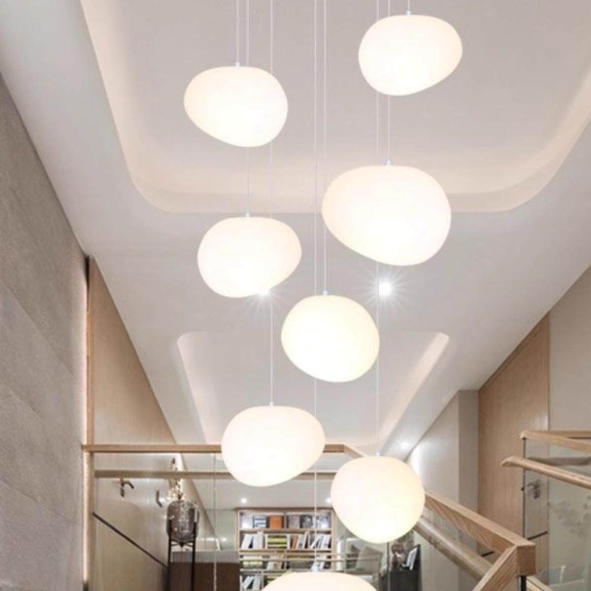 OAP丹麦创意鹅卵石f吊灯lot吧公寓挑空客厅复旋转楼梯卧室餐厅台