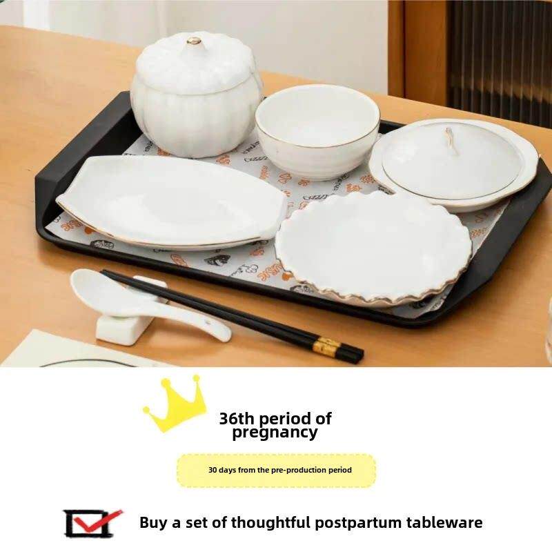 采购产品带盖子的陶瓷产后餐餐具,单人,俱乐部产后餐具,简易炖