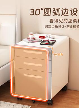 头钢制床柜储约现代简奶202405-H油风带锁物柜家用卧室铁艺收纳柜