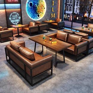 工业风酒馆咖啡厅酒吧沙发桌椅烧烤店火锅西餐厅餐吧清吧卡座沙发