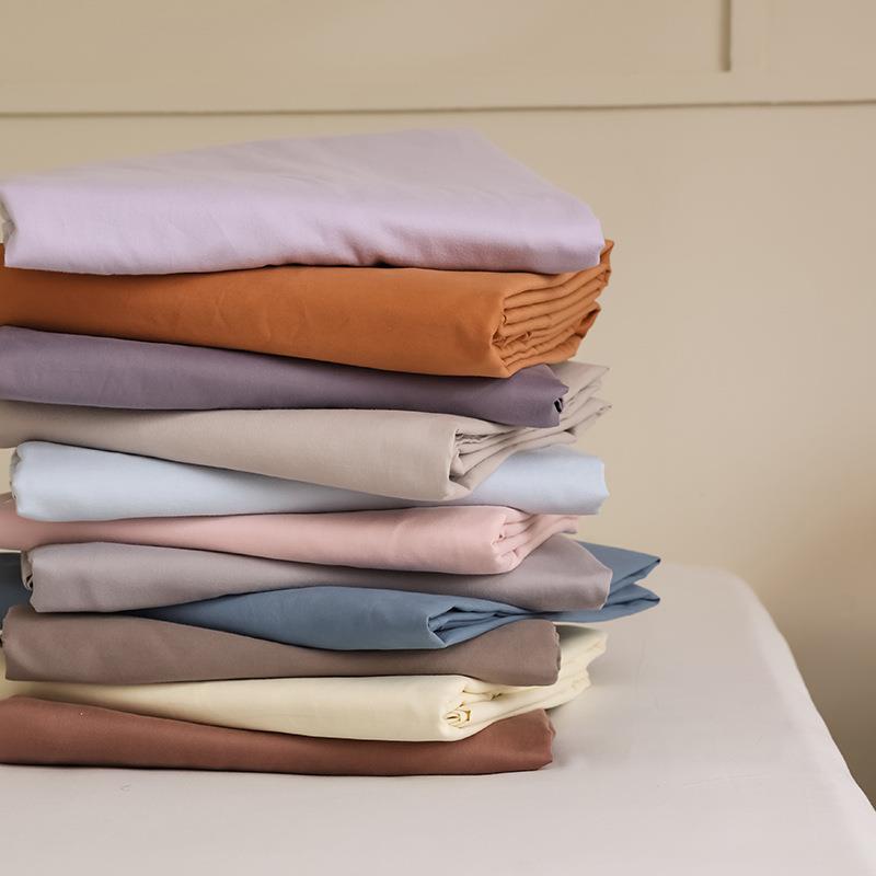 简约纯色100S全棉磨毛单件床单1.5m1.8m防滑床笠柔软加厚秋冬款
