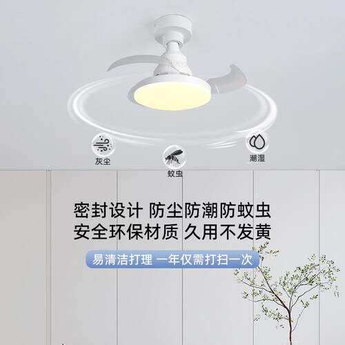 新款跨境隐形代球风扇灯吊扇吊灯餐厅卧泡室客700厅简约现LED风扇