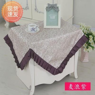 欧蓝镂水餐桌布针织长方17108090形空白色茶布几蕾丝刺绣花艺式台