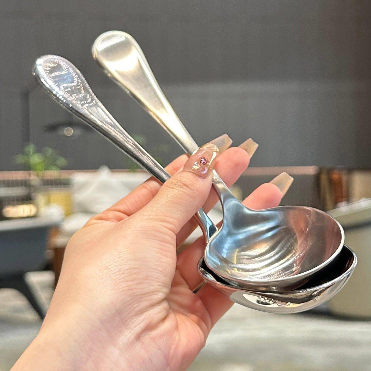 很权威的干饭勺!不锈钢勺子食品级个人专用嗦粉长柄汤勺高档精致