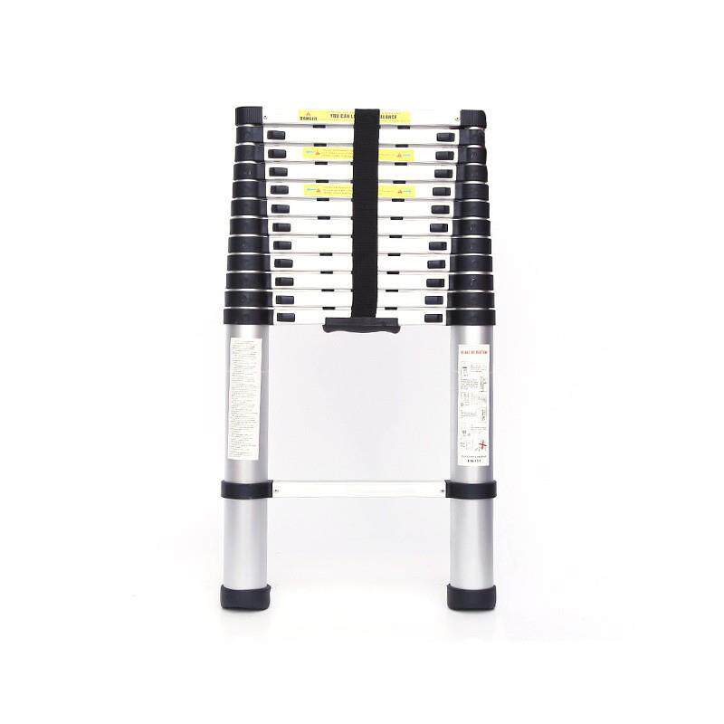 家用多功能竹节伸缩梯 便携式铝合金伸缩工程梯3.8米厂家供应