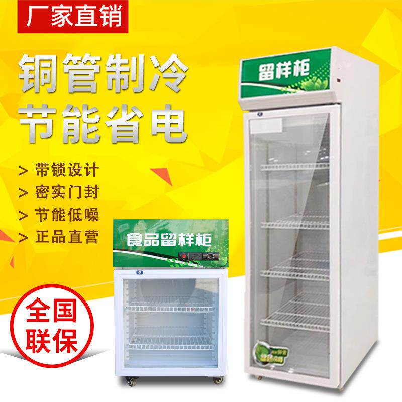 幼儿园食品留样柜饮料冷柜小冰箱小型单门商用冷藏保鲜展示柜单锁