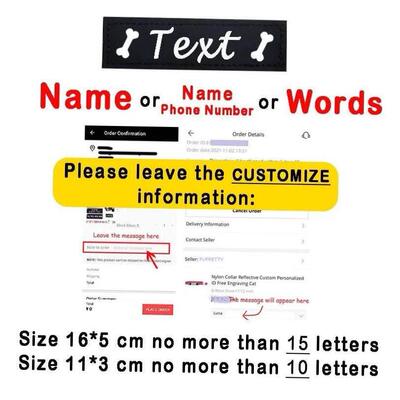 2 PCS Custom Dog Name Tag Harness ID Label Personalized Refl