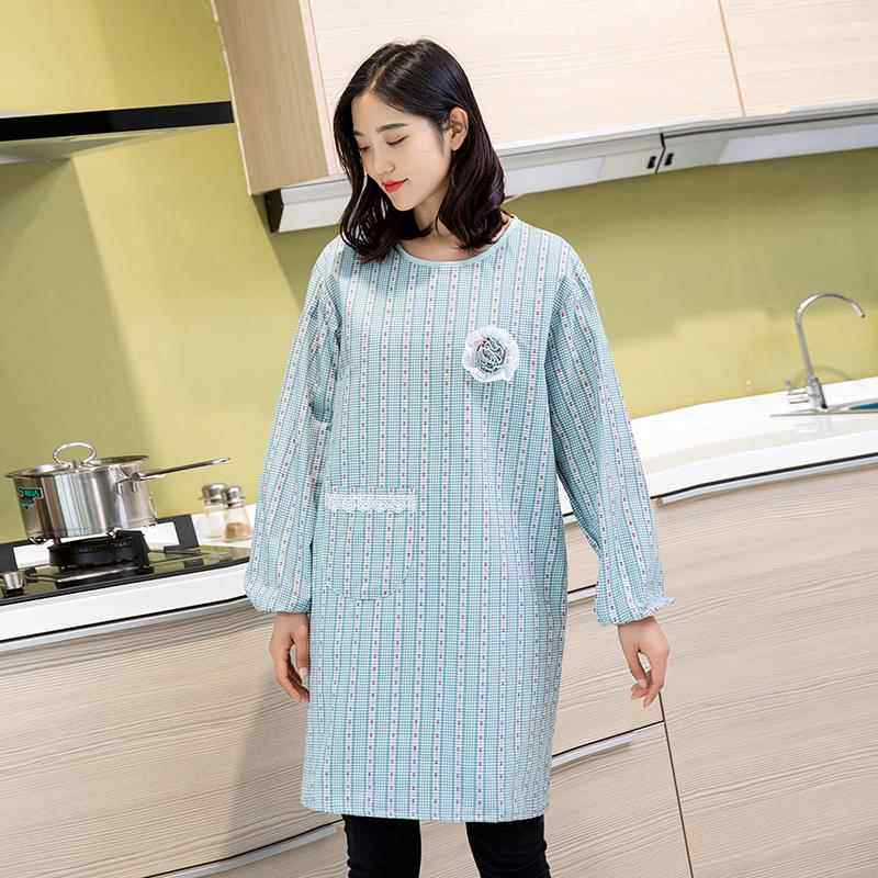 正品布围棉裙家用厨房韩版公女防油罩衣大人工作服主新款洋气 做