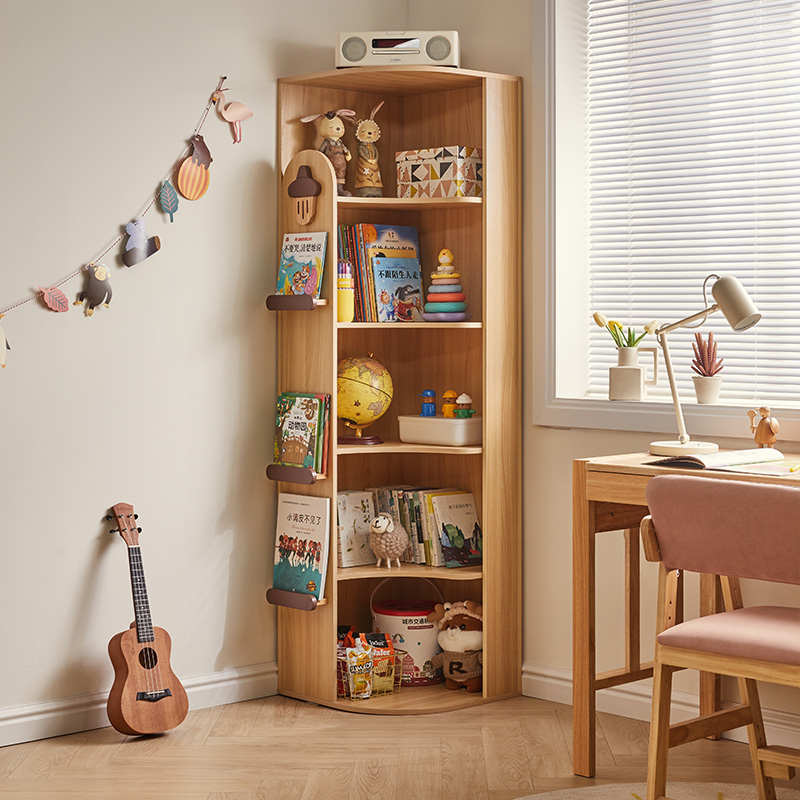 儿童转角收纳书柜绘本架卧室家用多层储物柜客厅杂志架子落地书架