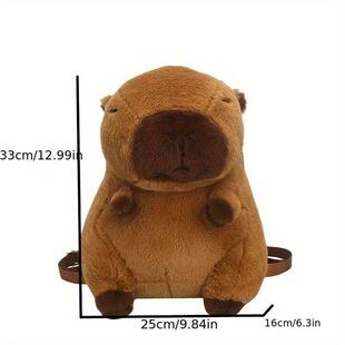Adorable Capybara Backpack with Leash Fluffy Capybara Stuffe