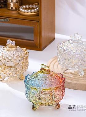 玻璃三脚蝴蝶透明水果装饰摆件