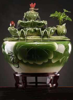 mIq流水摆件循环水升才喷泉鱼缸客厅办公室家居饰品创意招才乔迁